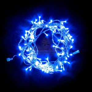 Гирлянда Нить 10м Синяя 24В, 100 LED, Провод Прозрачный ПВХ, IP54