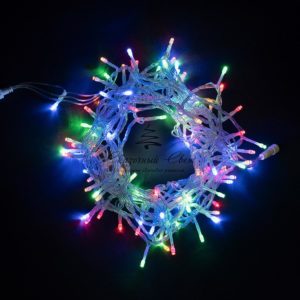 Гирлянда Нить 10м Разноцветная 24В, 100 LED, Провод Прозрачный ПВХ, IP54