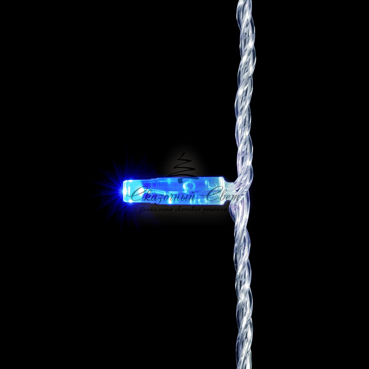 Гирлянда Нить с Колпачком 10м Разноцветная с Мерцанием Белого Диода 24В, 100 LED, Провод Прозрачный ПВХ, IP65 - Image 2