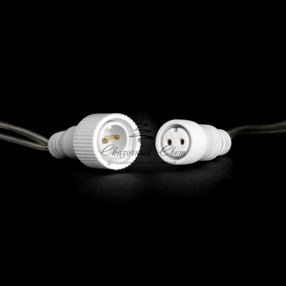 Гирлянда Нить с Колпачком 10м Тепло-Белая с Мерцанием Белого Диода, 100 LED, Провод Прозрачный ПВХ, IP65 - Image 3