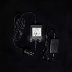 Трансформатор 30W с Выпрямителем для Нитей 24В, до 60м, Провод Черный Каучук, IP65