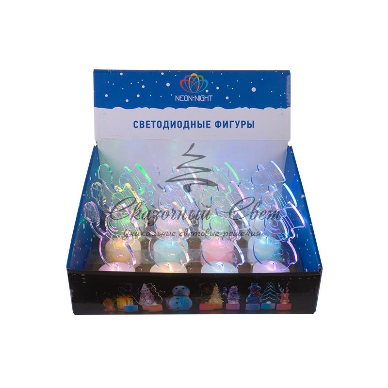 Фигура светодиодная на подставке "Снеговик с подарком 2D", RGB - Image 10