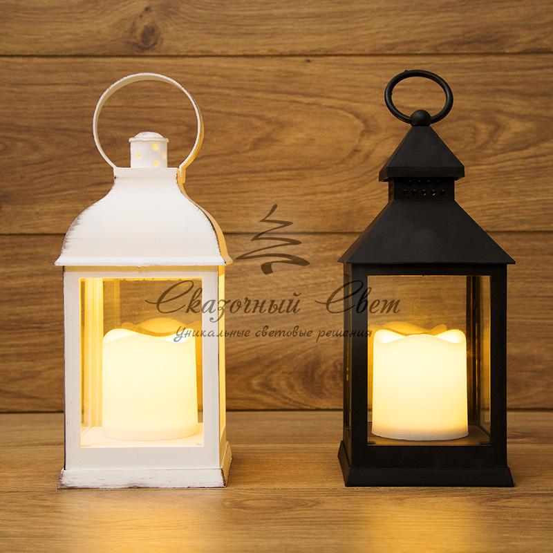 Декоративный фонарь со свечкой, белый корпус, размер 10.5х10.5х22,35 см, цвет ТЕПЛЫЙ БЕЛЫЙ - Image 17