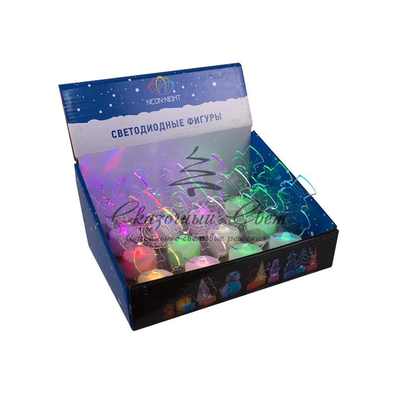 Фигура светодиодная на подставке "Снеговик с подарком 2D", RGB - Image 11