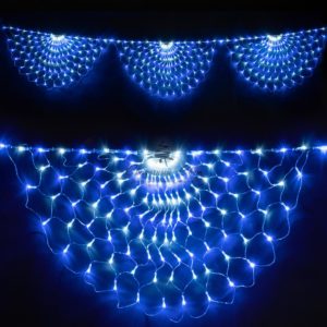Светодиодная Сеть Радужная 3 x 0,5 м Бело-Синяя, 348 LED, Провод Прозрачный Силикон, IP65