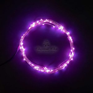 Гирлянда Роса 10м Розовая 12В, 100 LED, Провод Прозрачный Проволока, IP20