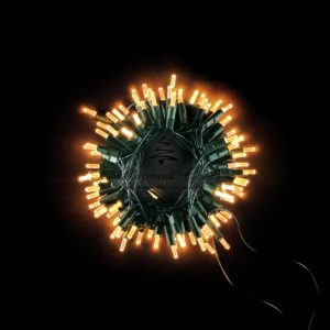 Гирлянда Самоцветы 10м Тепло-Белая, 100 LED, Провод Черный ПВХ, IP54