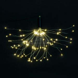 Гирлянда Роса «Еж» 30см Тепло-Белая с Мерцанием, 120 LED, Провод Прозрачный Проволока, IP67