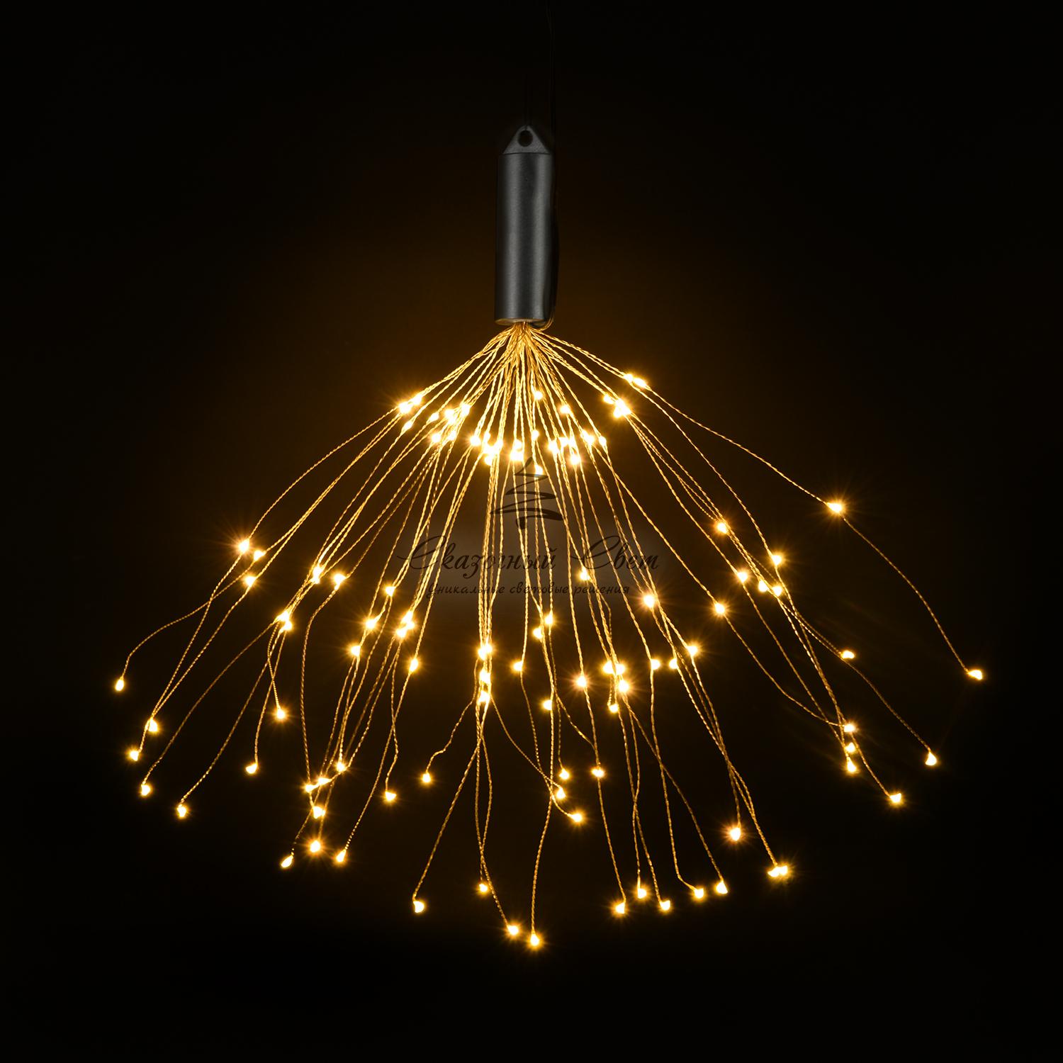 Гирлянда Роса "Еж" 30см Тепло-Белая с Мерцанием, 120 LED, Провод Прозрачный Проволока, IP67 - Image 2