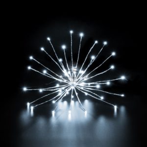 Гирлянда Роса «Еж» 20см Белая, 60 LED, Провод Прозрачный Проволока, IP67