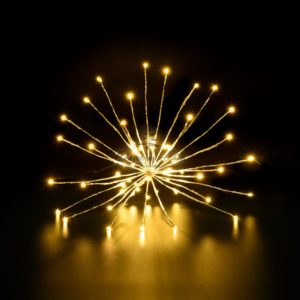 Гирлянда Роса «Еж» 20см Тепло-Белая, 60 LED, Провод Прозрачный Проволока, IP67