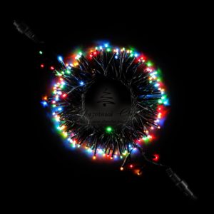 Гирлянда Кластерная с Мини Диодами 2,4м Разноцветная, 192 LED, Провод Черный ПВХ, IP54