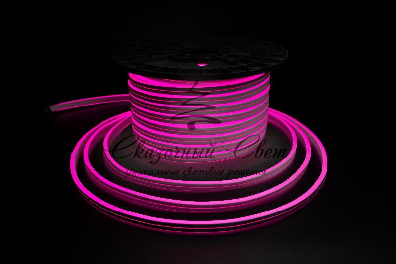 Светодиодный гибкий Неон, двусторонний, розовый
