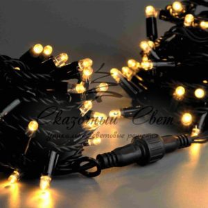 10 м, 220В, статика, ТЁПЛ.БЕЛЫЙ, черная резина 2,3мм