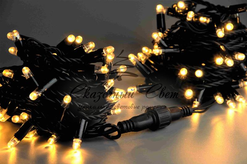 10 м, 220В, статика, ТЁПЛ.БЕЛЫЙ, черная резина 2,3мм