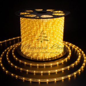 Дюралайт 2-х провод, 10 мм, 220В, статика, теплый белый