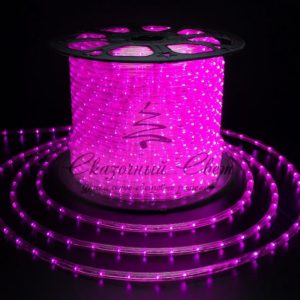 Дюралайт 2-х провод, 10 мм, 220В, статика, розовый