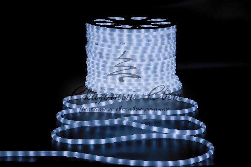 Светодиодный дюралайт, 2-х проводной, круглый, матовый, 13 мм, 2Вт, 220В, статика, белый