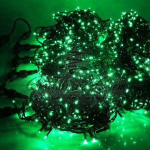 Светодиодная гирлянда спайдер, 5 нитей по 20м, статика, черный провод, зеленая