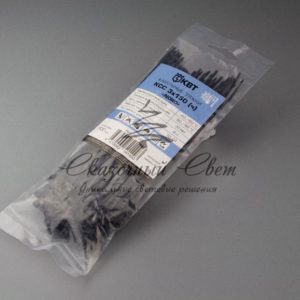 Кабельные стяжки 2.5*100 мм чёрные (100 шт, морозостойкие, УФ-стойкие)