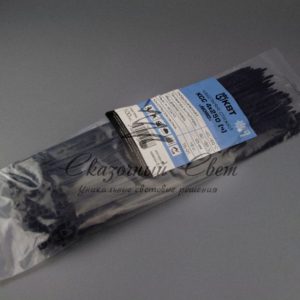 Кабельные стяжки 3.6*200 мм чёрные (100 шт, морозостойкие, УФ-стойкие)