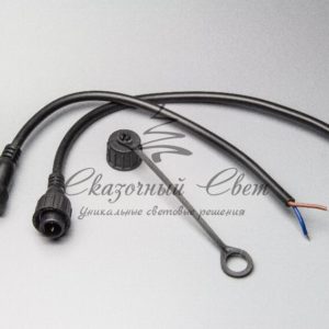 Коннектор папа-мама, 2 pin, черный