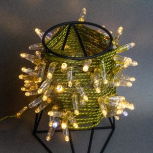 Светодиодная гирлянда нить 10 м, 24В, флэш, золотой провод, теплая белая