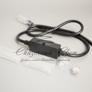 Комплект подключения для 2-х проводного дюралайта, без вилки, на 50м, 1А, черный