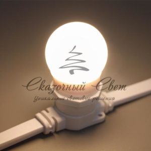 Светодиодная лампа для белт-лайт Е27, 24В, 2 Вт, d=45 мм, теплая белая