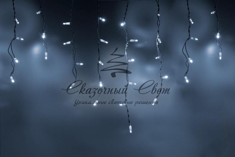 Светодиодная бахрома 3х0.6м, статика, белый провод РЕЗИНА, белая