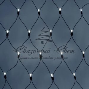 Светодиодная сетка 2х2м, статика, черный провод, белая