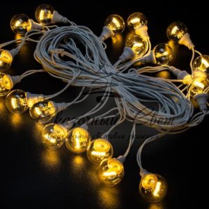 Гирлянда Винтаж, 220В, белая резина, теплый белый