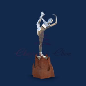 Полигональная Фигуристка на подиуме — 3D GR 646-s170