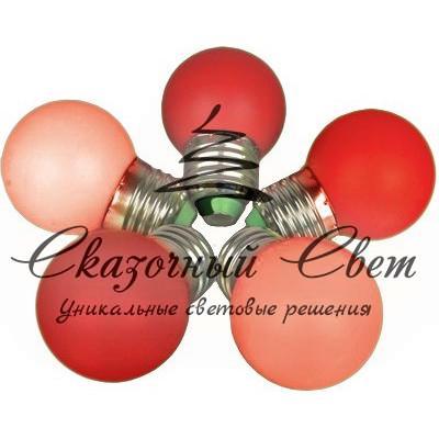 Лампа для Белт-лайта Е27, 2 Вт, d=45 мм, красная