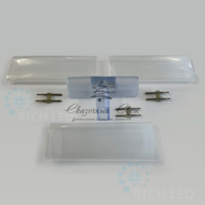 Коннектор трехсторонний для гибкого неона 8*16мм, прозрачный T-образный