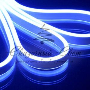 Светодиодный Гибкий Неон двухсторонний, синий, кратность резки 1 метр, размер 8*16 мм, 220 В