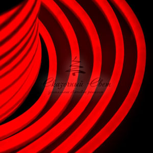 Гибкий Неон DIP 12×26мм — красный, оболочка красная, бухта 50м