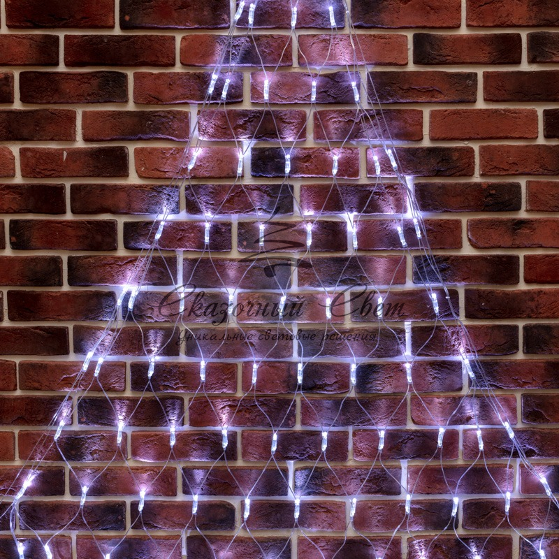 Гирлянда Сеть 2х2х1.5 м, свечение с динамикой, прозрачный ПВХ, 136 LED, 230 В, цвет свечения белый