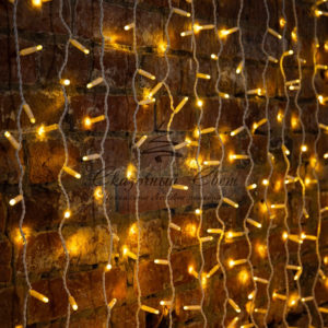 Гирлянда Светодиодный Дождь 2х3 м, эффект мерцания, прозрачный провод, 230 В, диоды цвет теплый белый