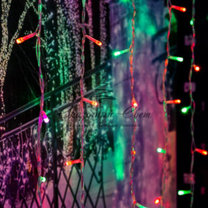 Гирлянда Светодиодный Дождь 2х2м, свечение с динамикой, прозрачный провод, 230 В, диоды RGB, 200 LED