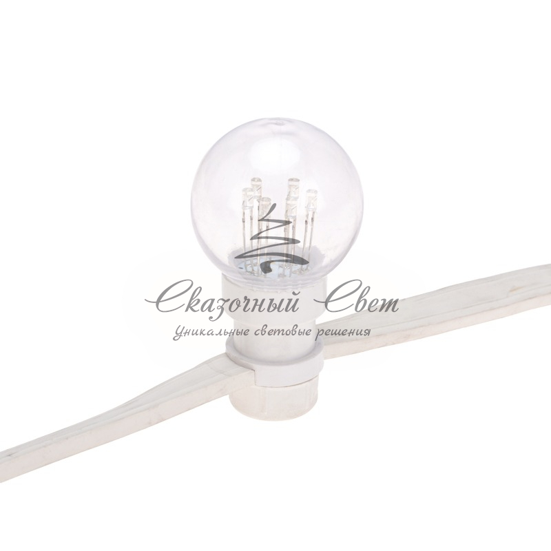 Набор Белт-Лайт 10 м, белый каучук, 30 ламп, цвет Желтый, IP65, соединяется