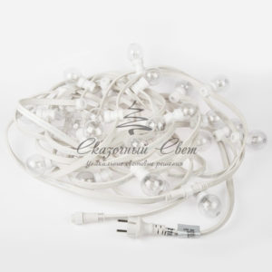 Набор Белт-Лайт 10 м, белый каучук, 30 ламп, цвет Красный, IP65, соединяется