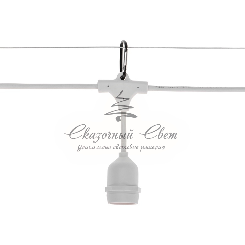 Белт-Лайт 20м, белый каучук, шаг 50см, 40 подвесных патронов, IP44