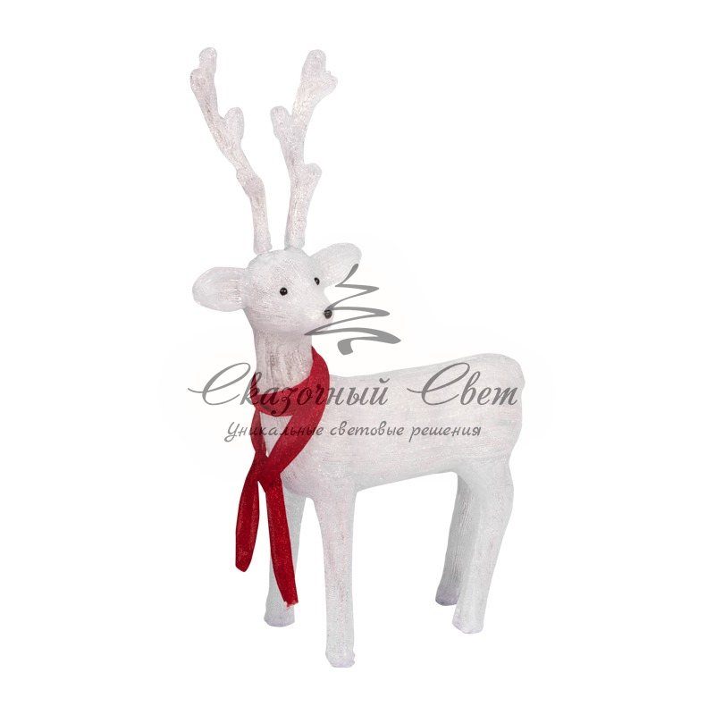 Акриловая светодиодная фигура Северный олень 49х18х85 см, 120 светодиодов, IP65 понижающий трансформатор в комплекте, NEON-NIGHT