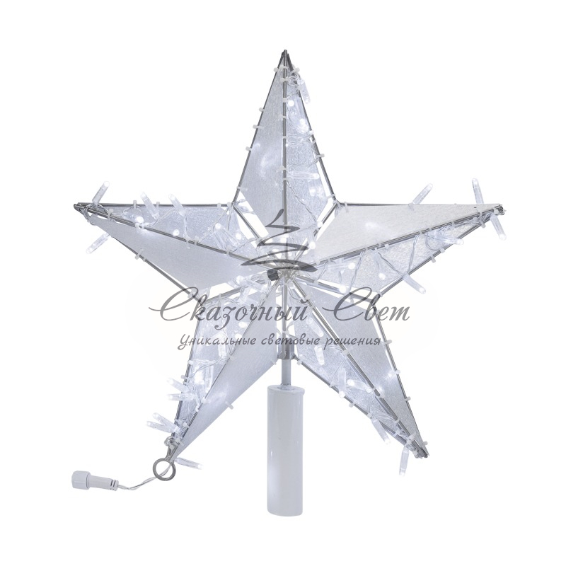 Светодиодная фигура Звезда 100 см, 200 светодиодов, с трубой и подвесом, цвет свечения белый NEON-NIGHT