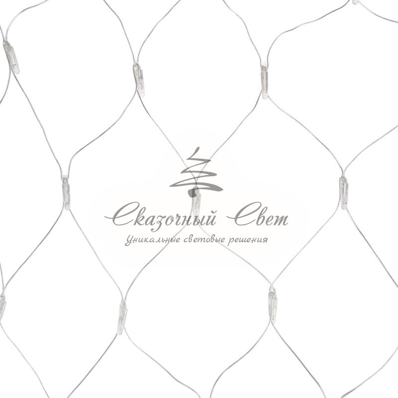 Гирлянда Сеть 2х2х1.5 м, свечение с динамикой, прозрачный ПВХ, 136 LED, 230 В, цвет свечения белый - Image 2
