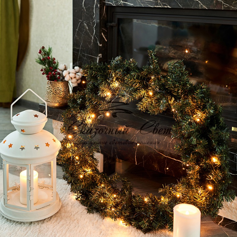 Гирлянда светодиодная универсальная 200 LED Теплый белый 20 метров, с контроллером - Image 2