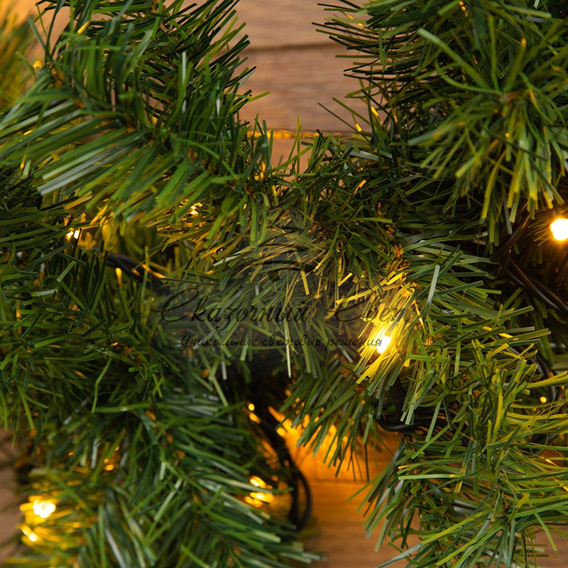 Еловый шлейф искусственный 2,7 м теплое белое свечение 80 LED - Image 2