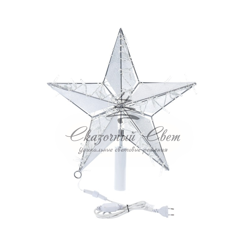 Светодиодная фигура Звезда 100 см, 200 светодиодов, с трубой и подвесом, цвет свечения белый NEON-NIGHT - Image 2