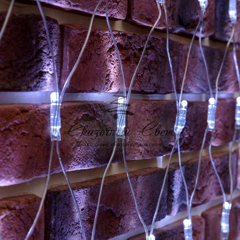 Гирлянда Сеть 2х2х1.5 м, свечение с динамикой, прозрачный ПВХ, 136 LED, 230 В, цвет свечения белый - Image 3